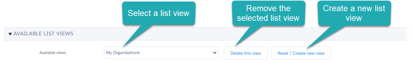 Available List Views