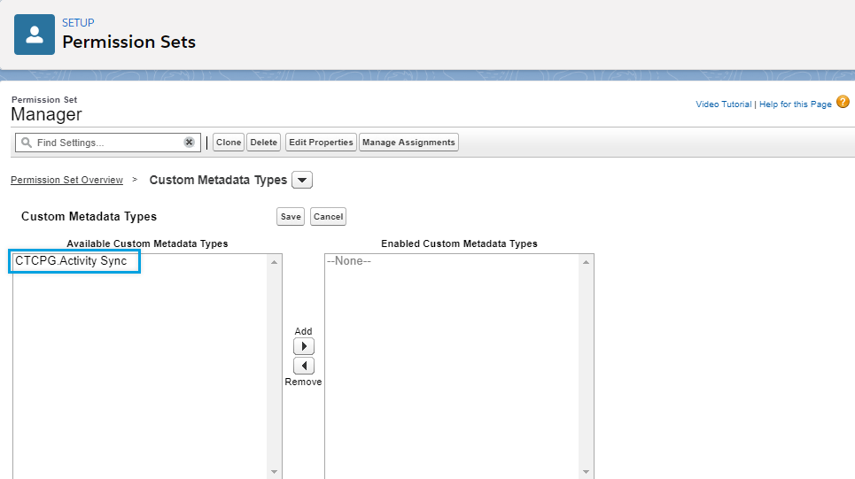Enable Custom Metadata Type Access permission set