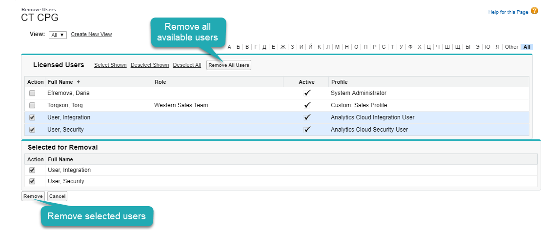 Remove Users Licenses