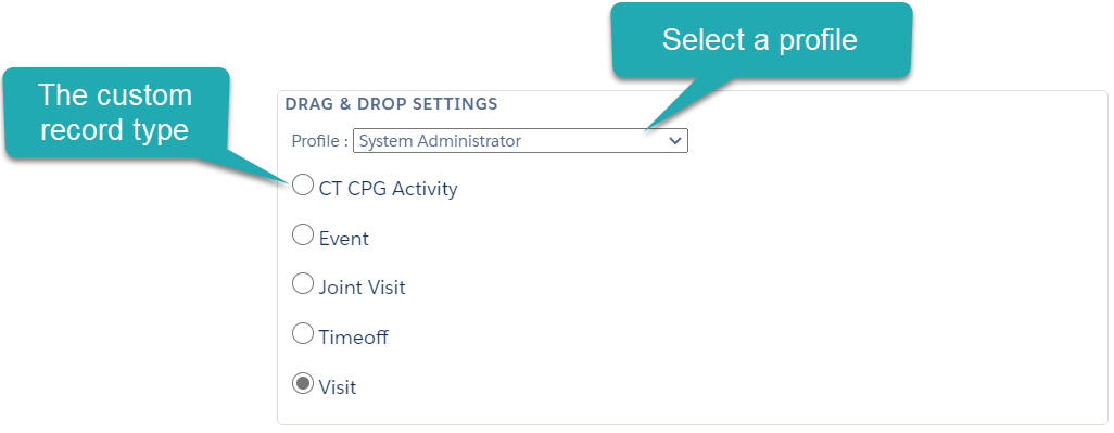Settings Drag and Drop Settings