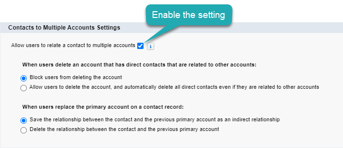 contact to multiple accounts
