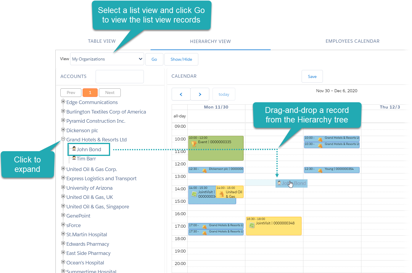 drag and drop hierarchy