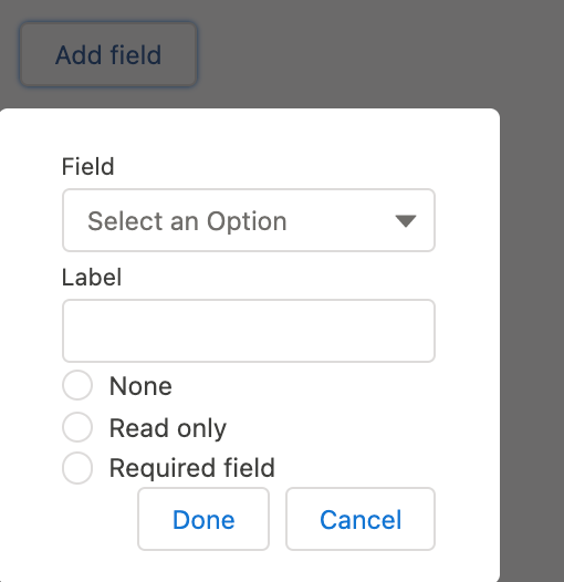Section Add Field