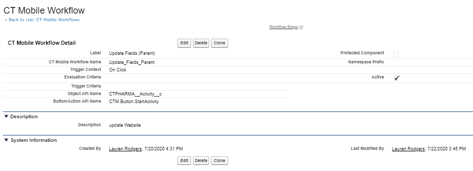 Workflow Parent record en