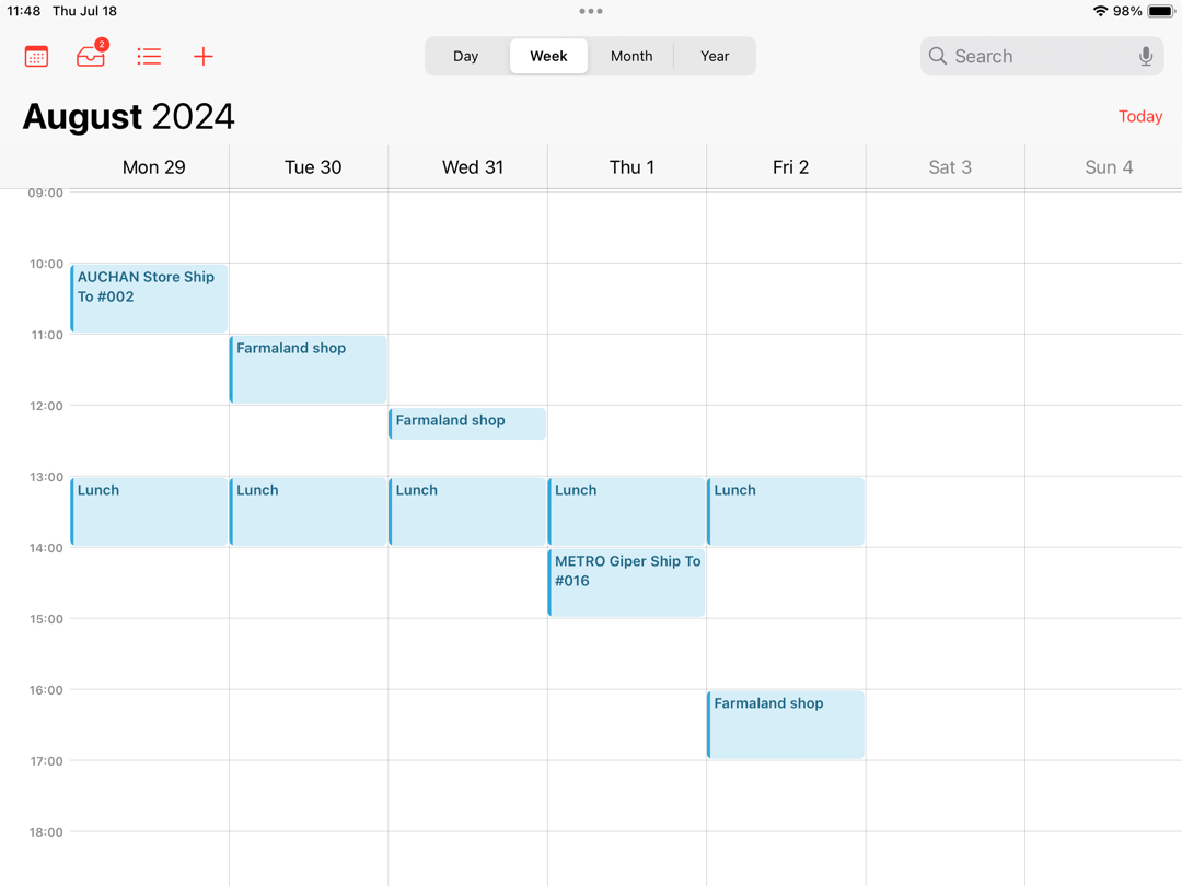 calendar ipad