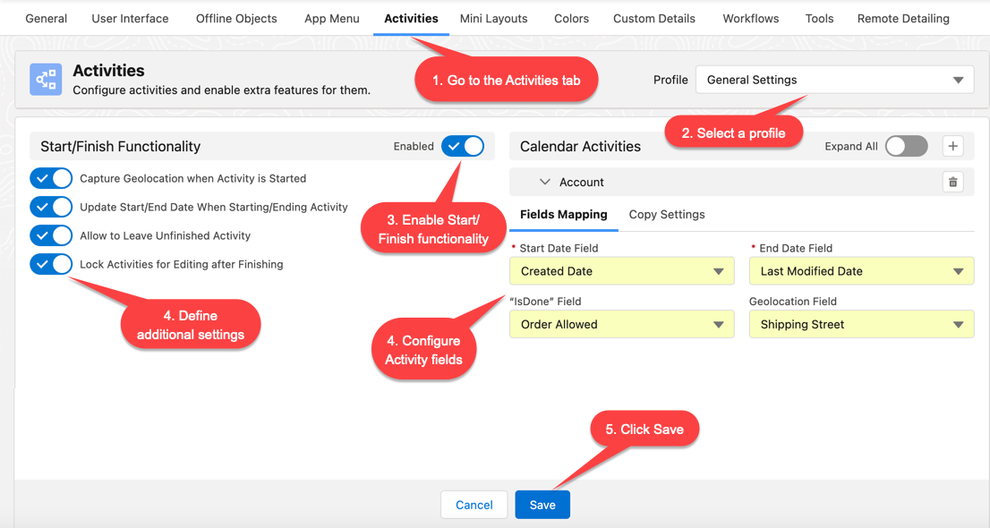 ctm control panel new move start finish functionality