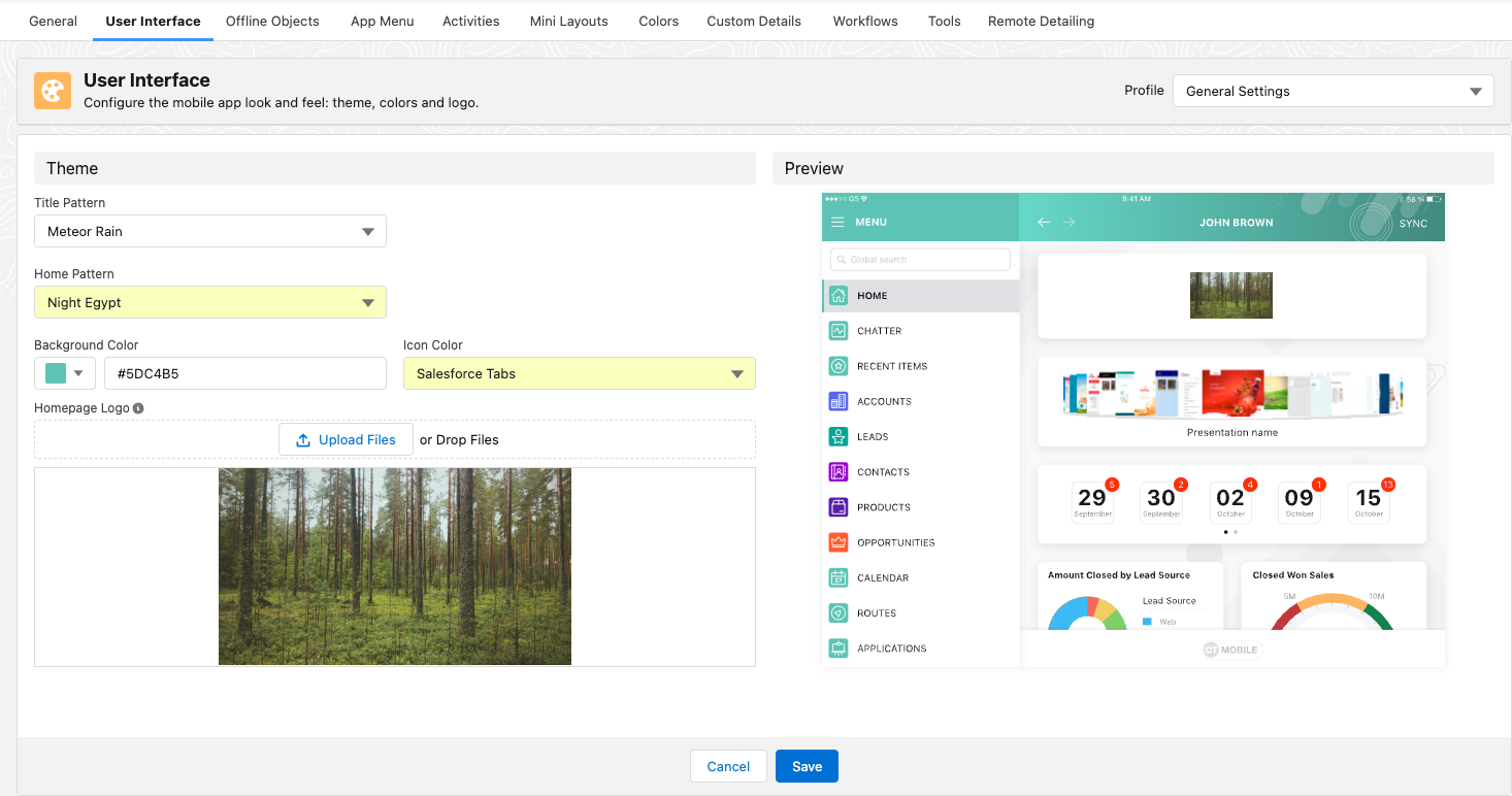 ctm control panel user interface