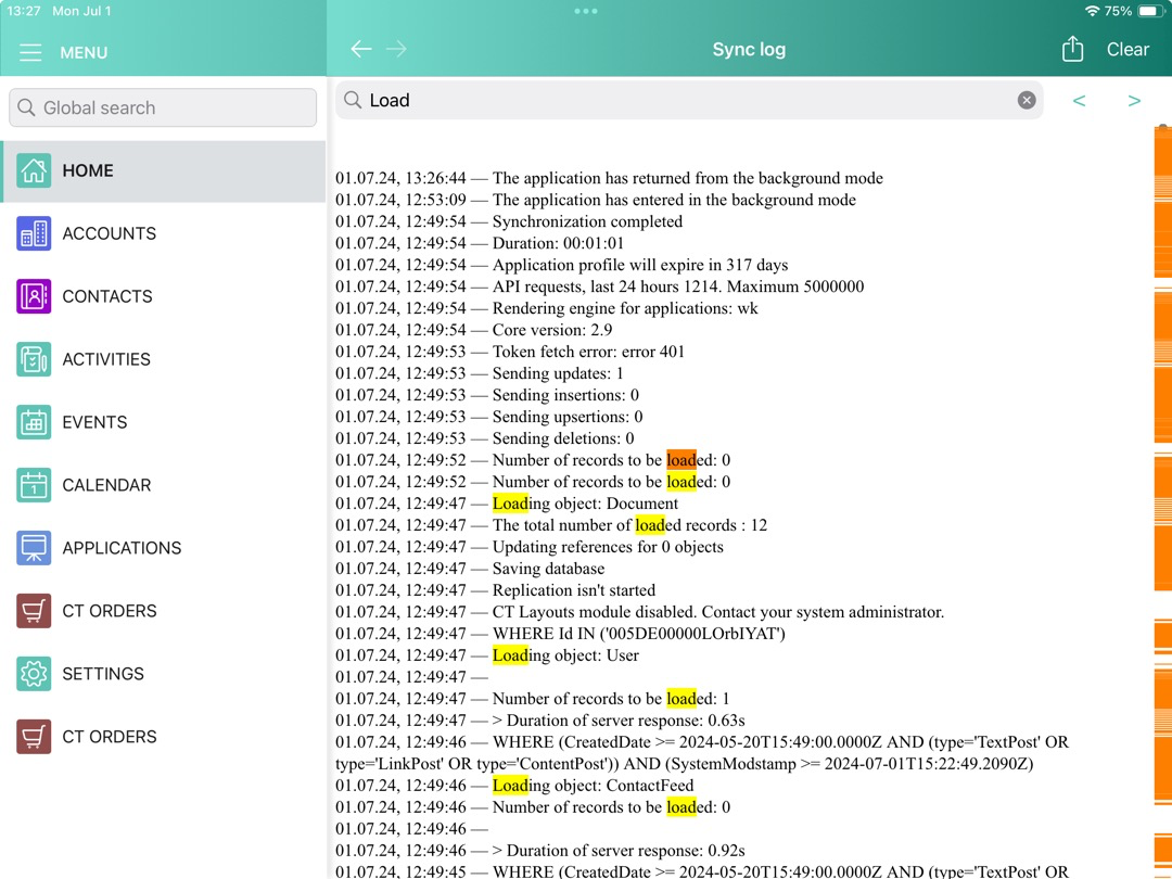 debug console search