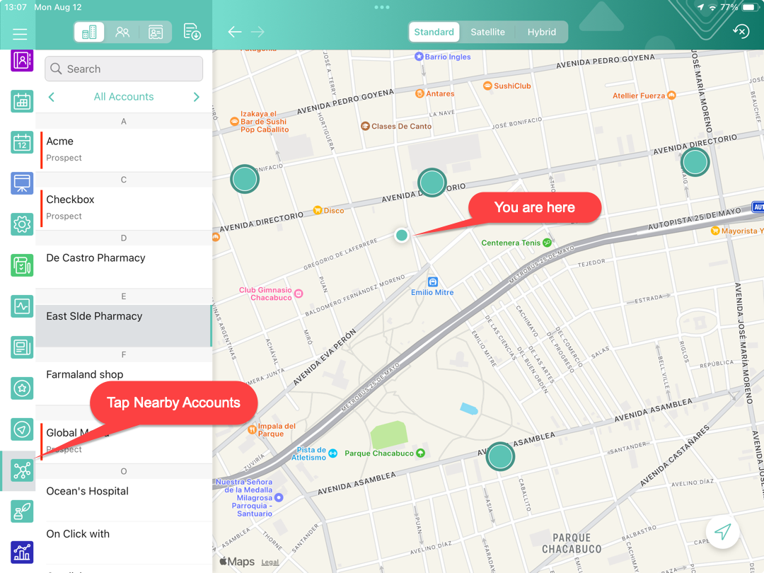 nearby accounts u r here