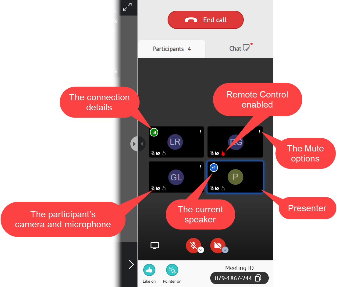 presenter options for attendee
