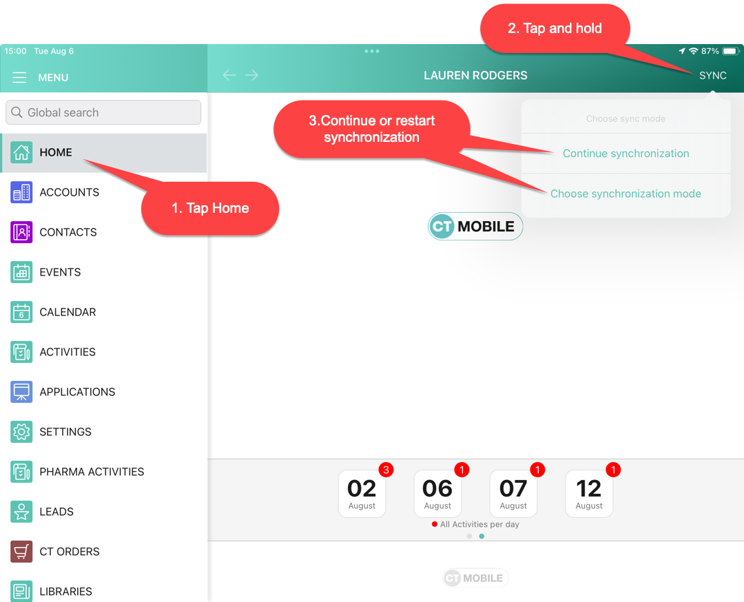 sync launch continue