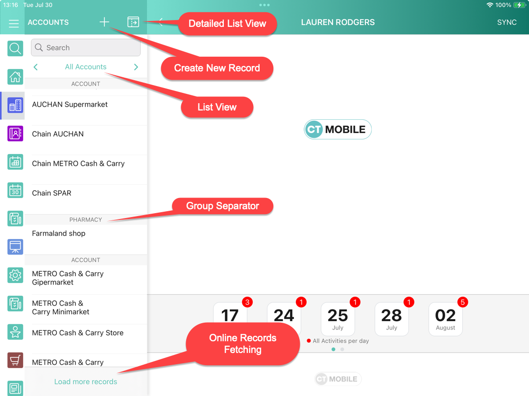 ui basics records list