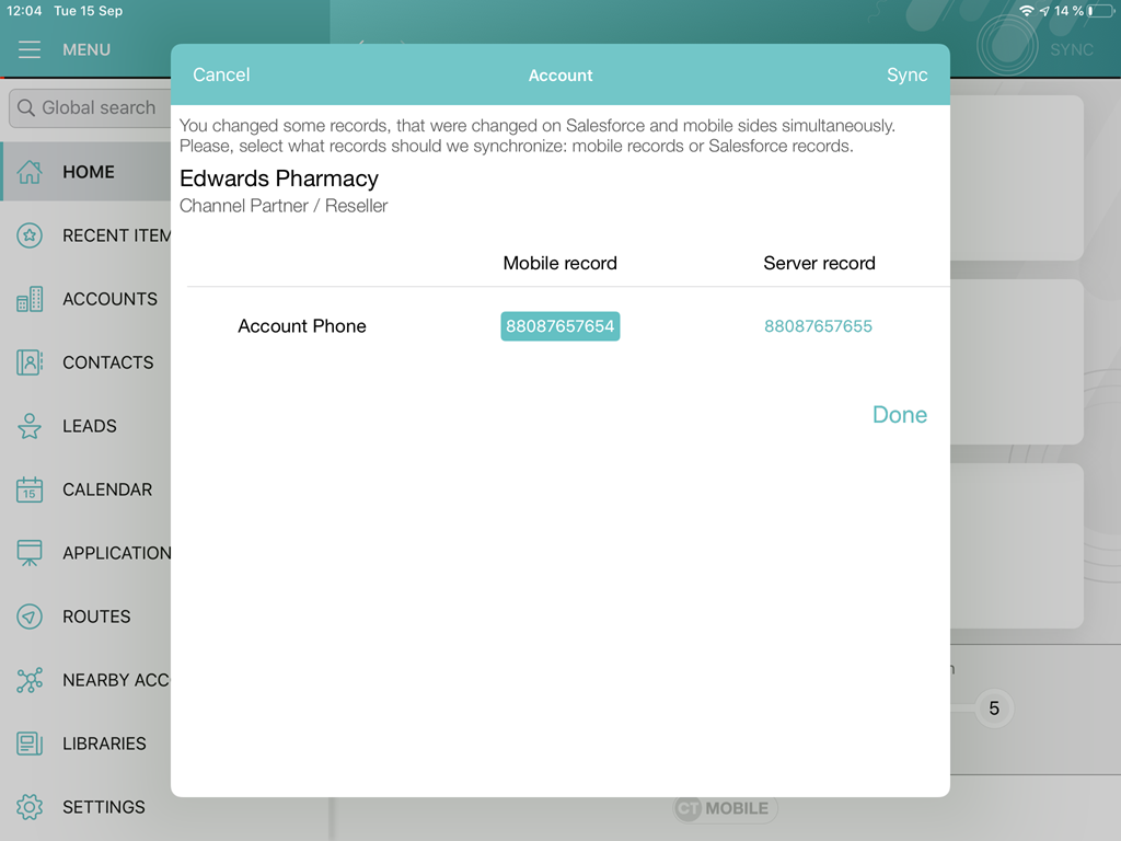 Conflict Manager Sync
