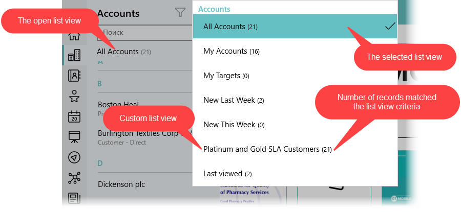 List View Menu Windows