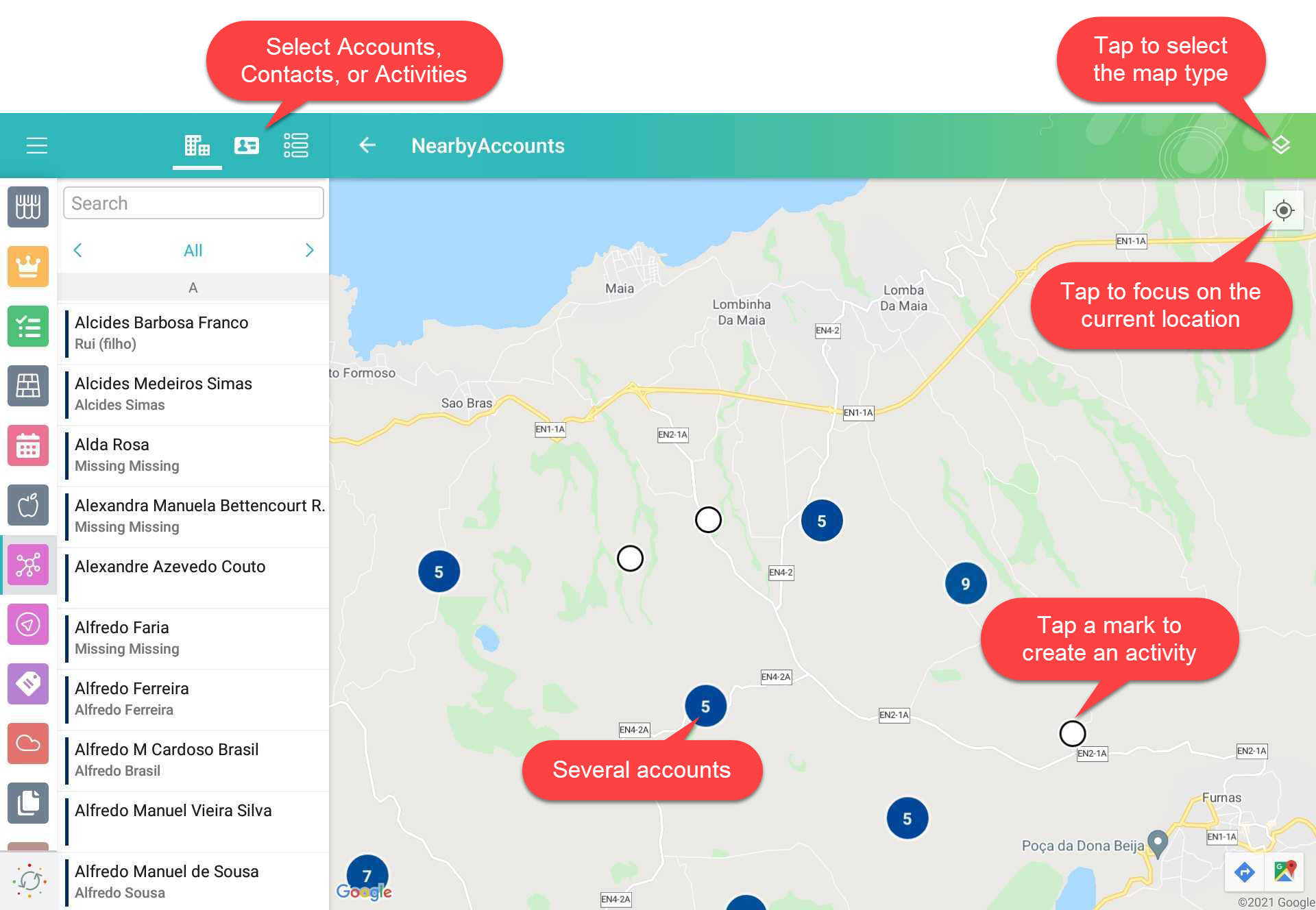 Nearby Accounts Kotlin
