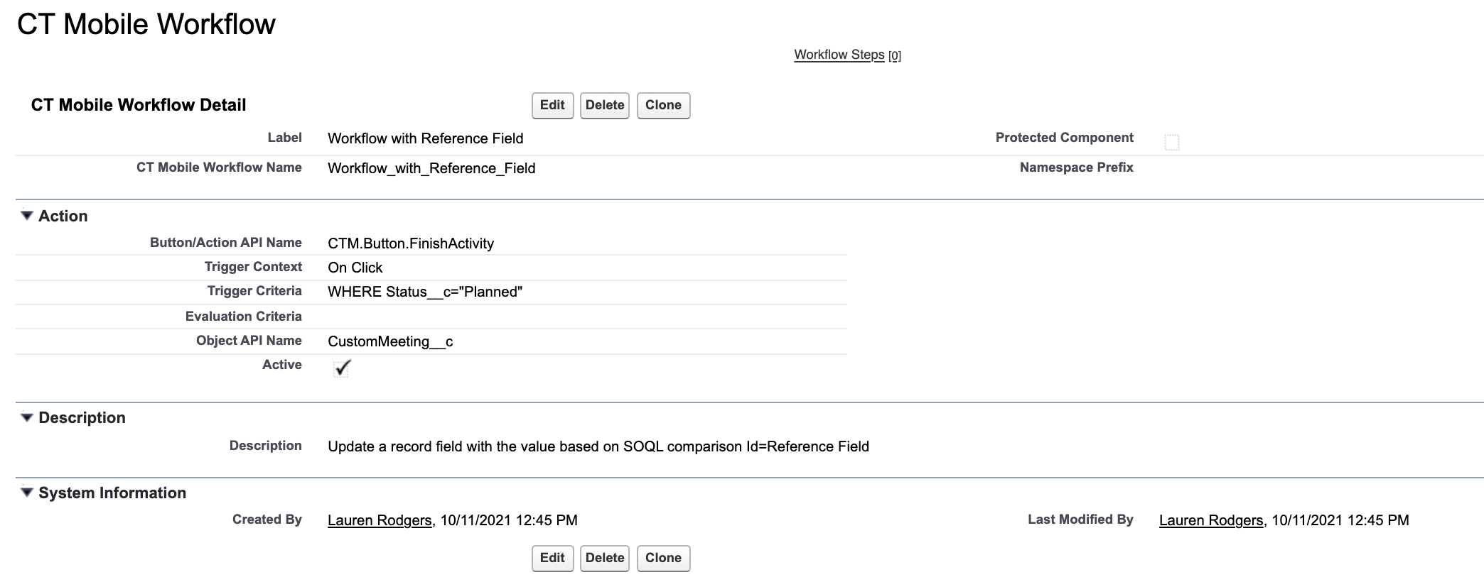 Workflow Related Record SOQL Reference Field en