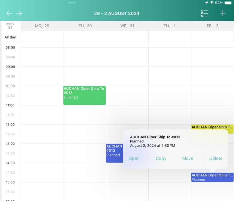 calendar compact layout