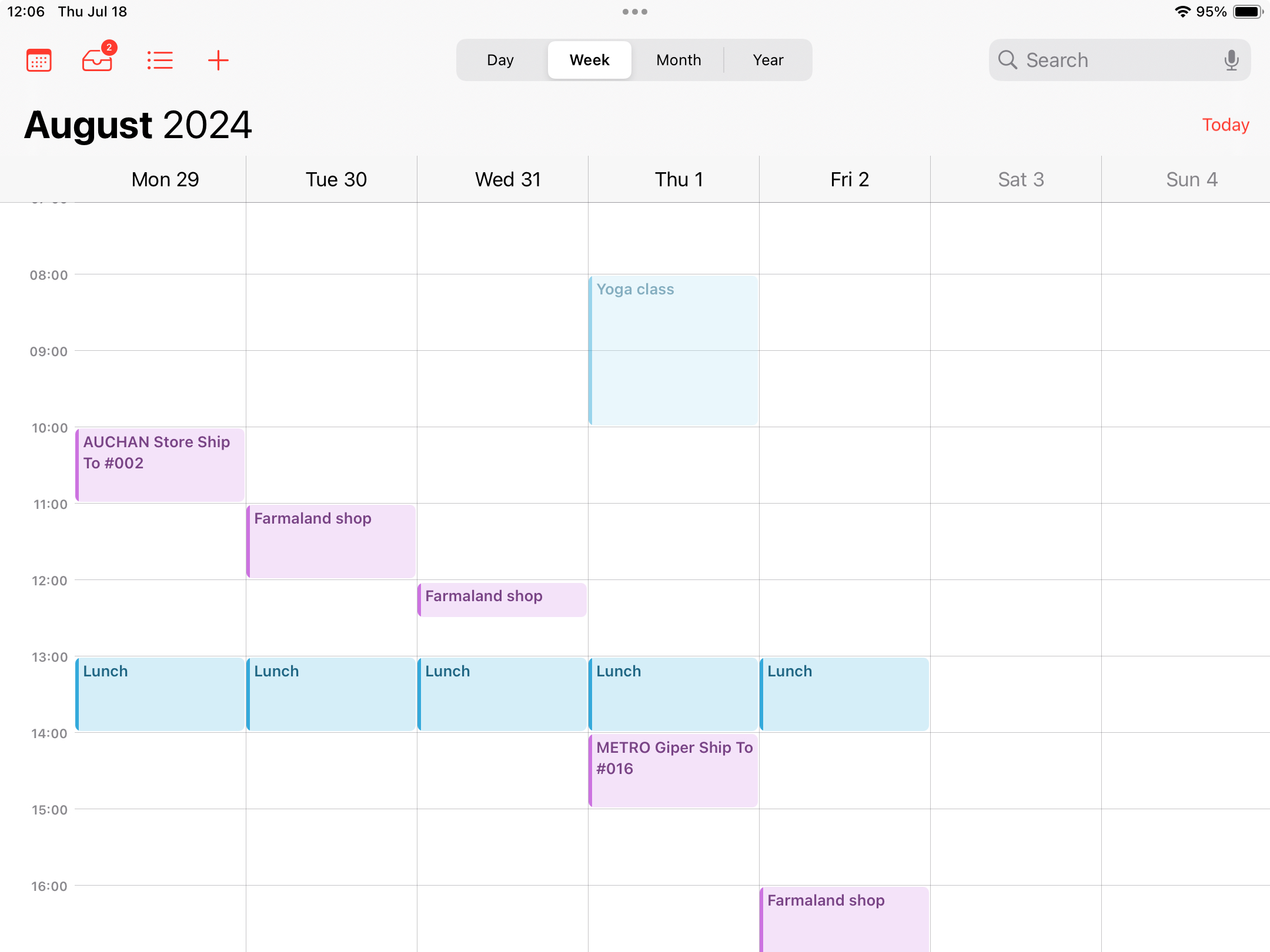 calendar multiple ipad