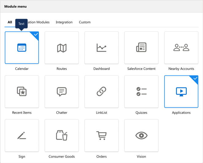 ctm control panel new app menu module menu