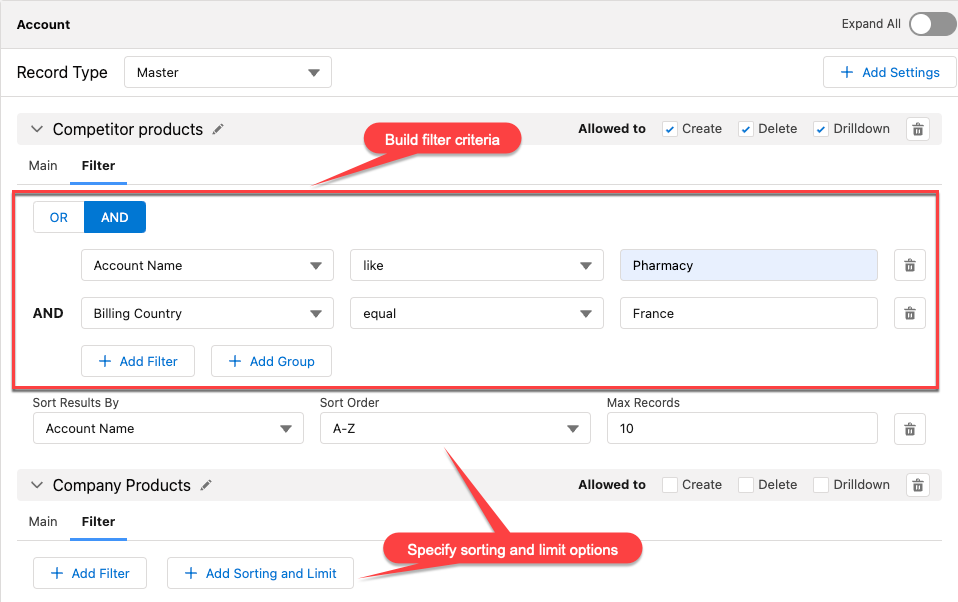 ctm control panel new custom related lists filters