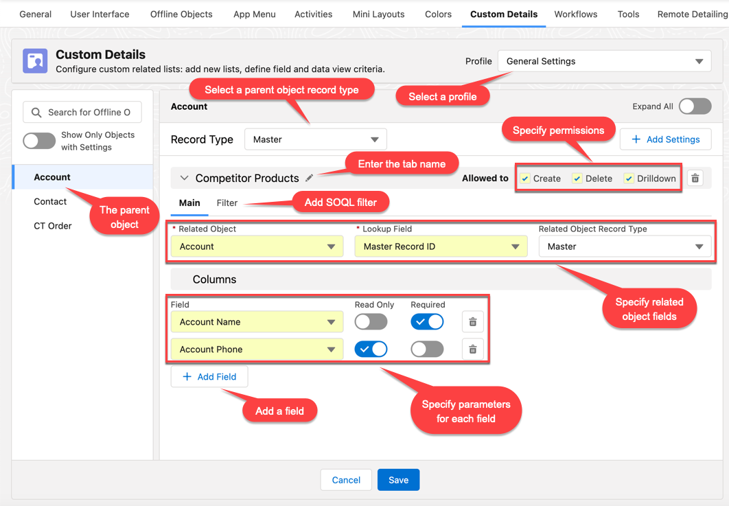 ctm control panel new custom related lists