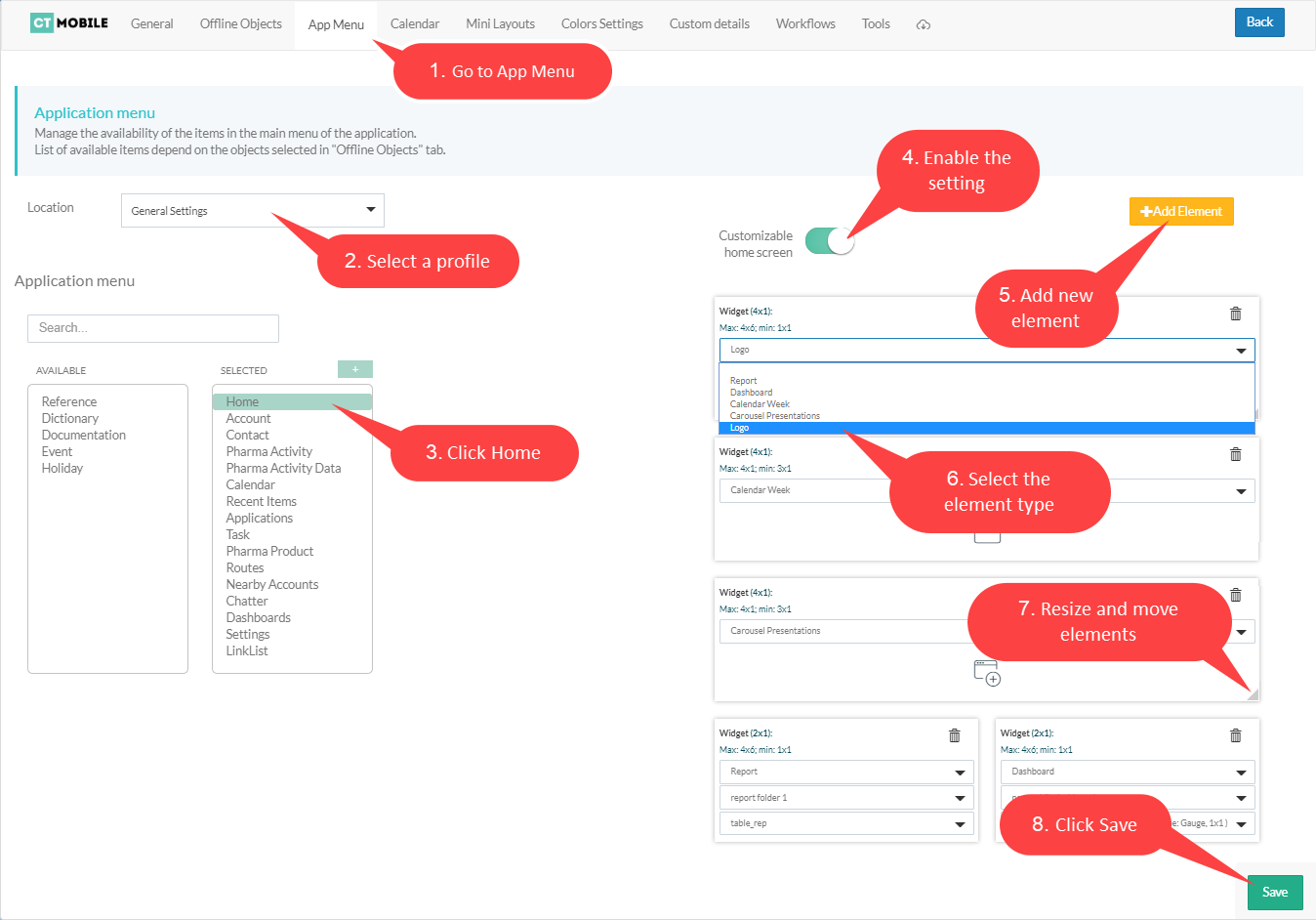 customize home screen