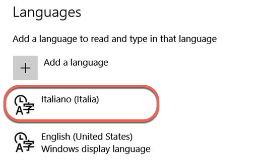 language selection win