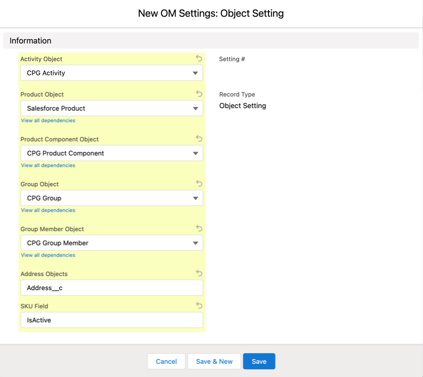 CG Cloud Object Settings