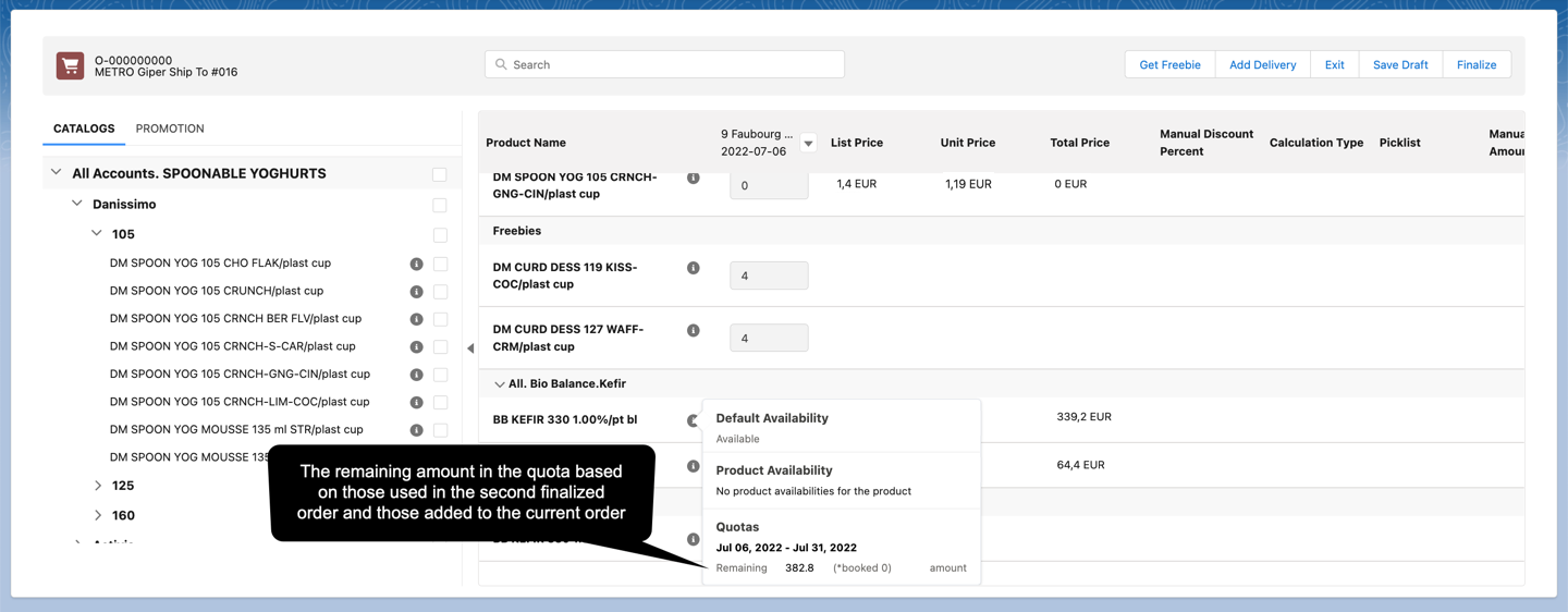 First Order Quota for a Promo 2