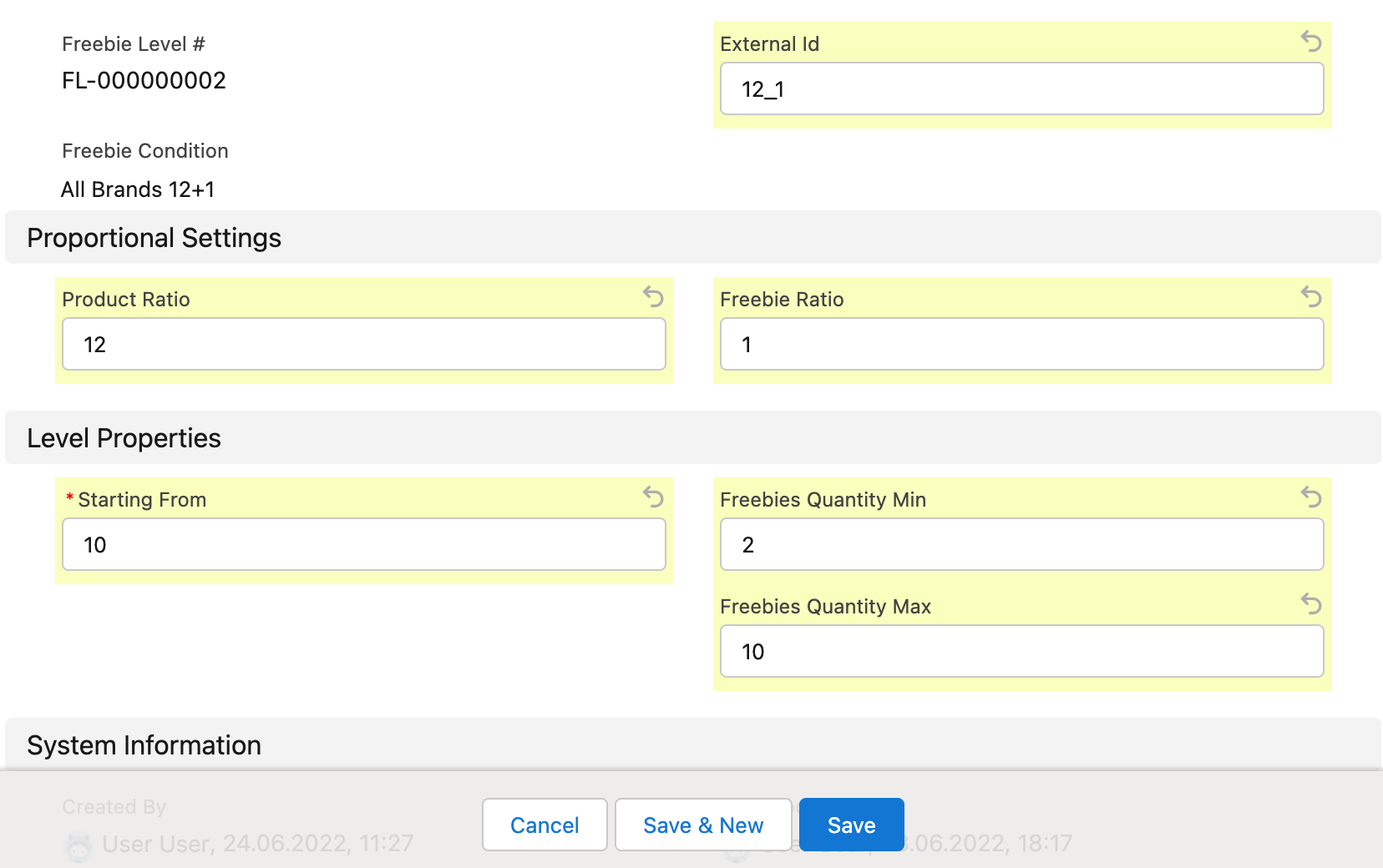 Freebie Condition Level 2 3.1