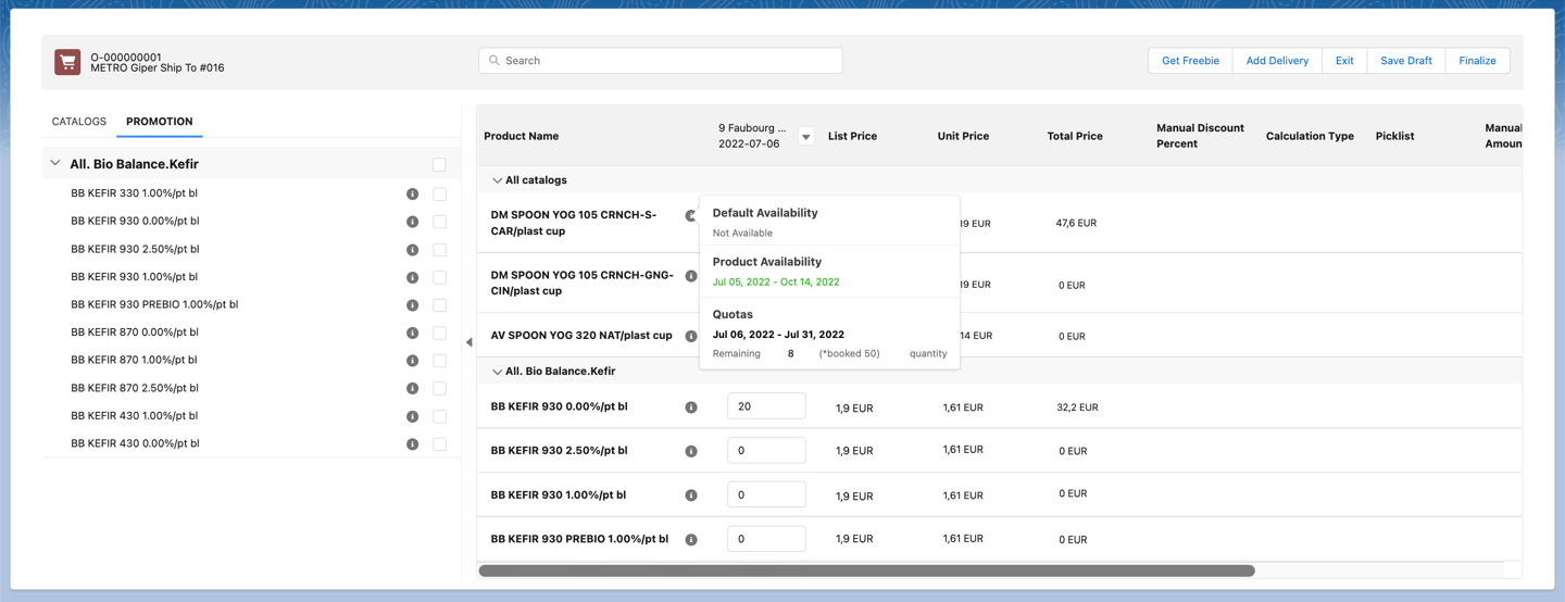 Second Order Quota for a Product