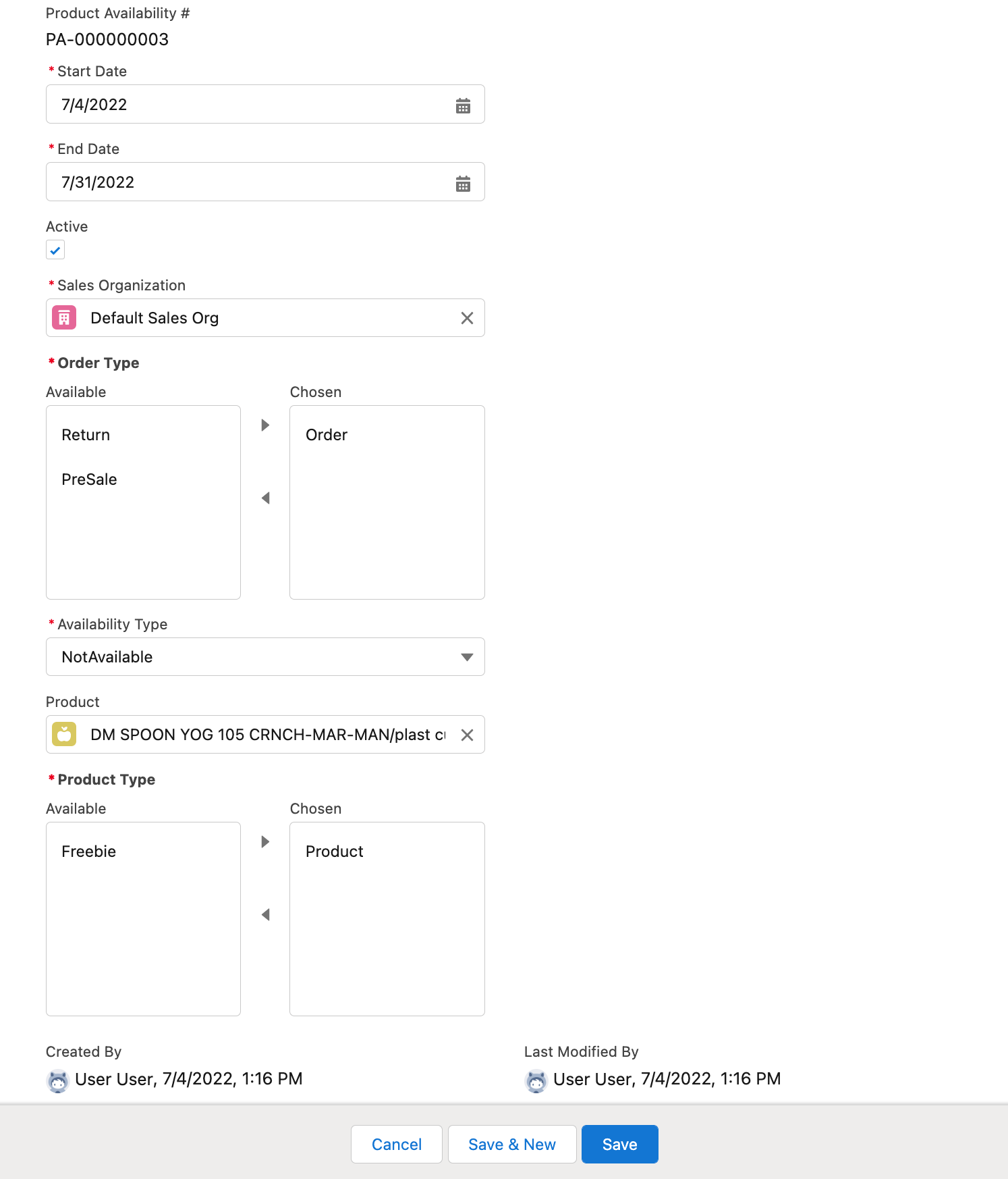 Workshop 6.1 PA Not Available Product
