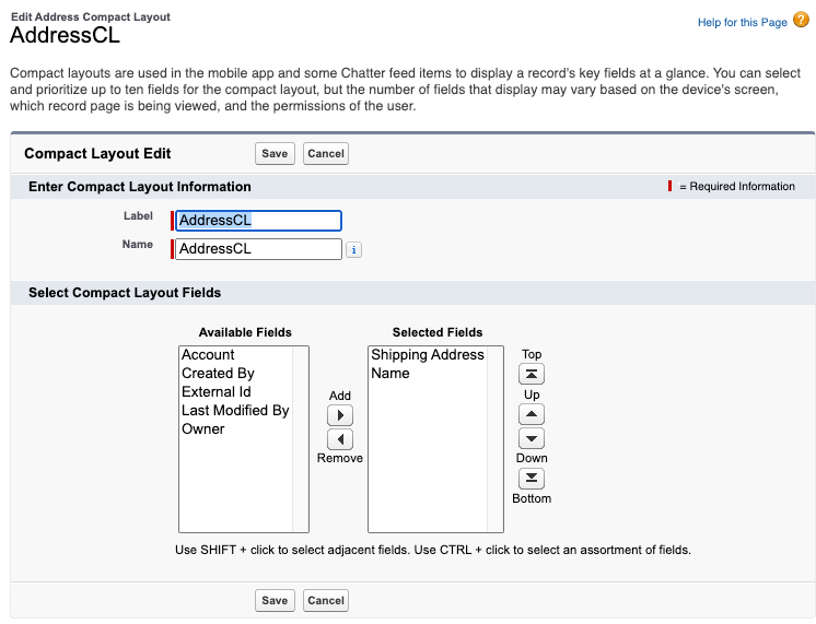 ctorders address compact layout