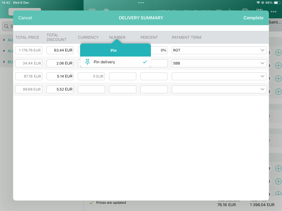 delivery summary ios 2.9