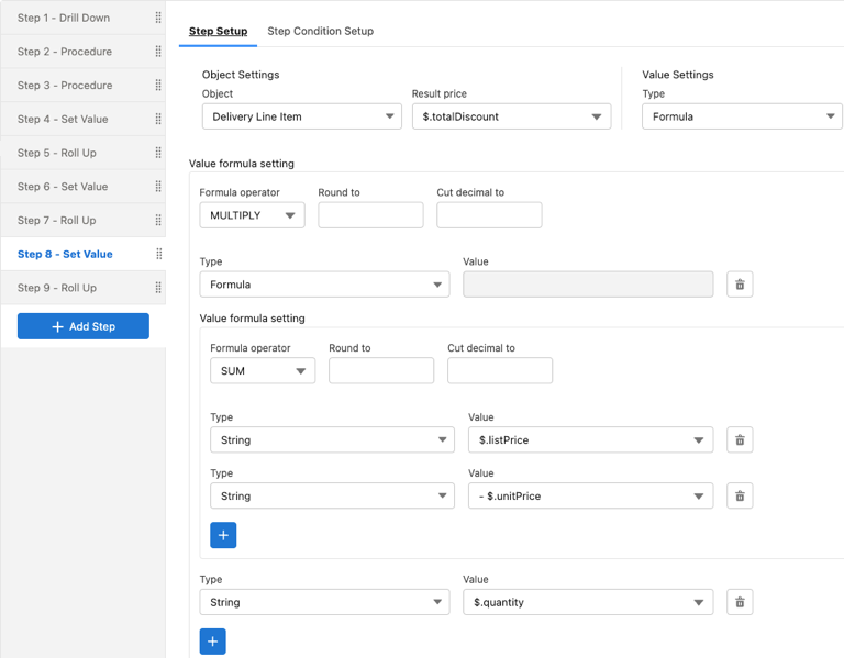 pricing procedure v2 example step8