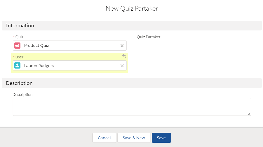 Assign the Quiz Partaker