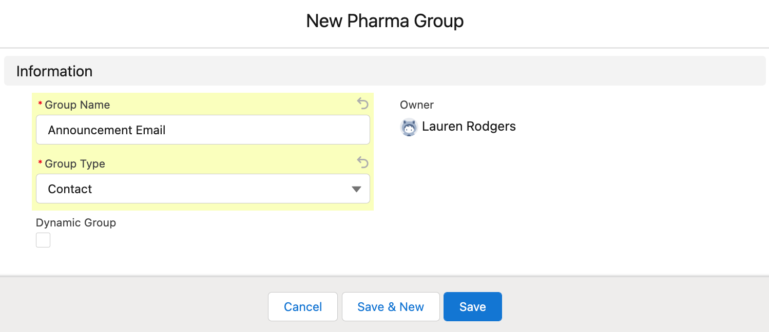 Create a static Pharma Group