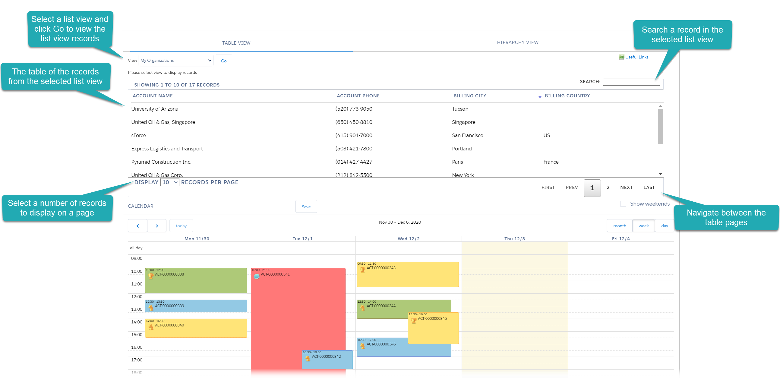Pharma Table View Tab Interface