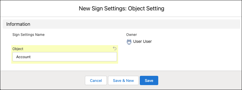 Create Object Setting