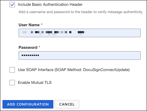 docusign integration security settings