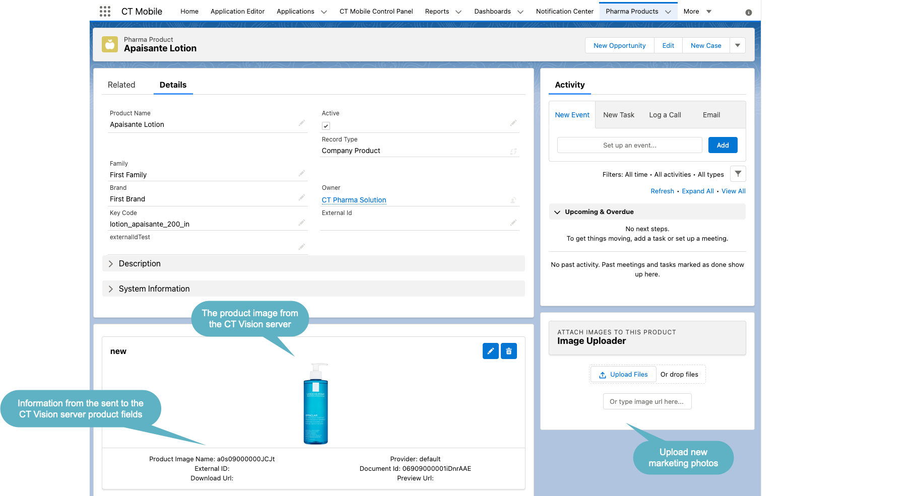 Product Image section on Product page