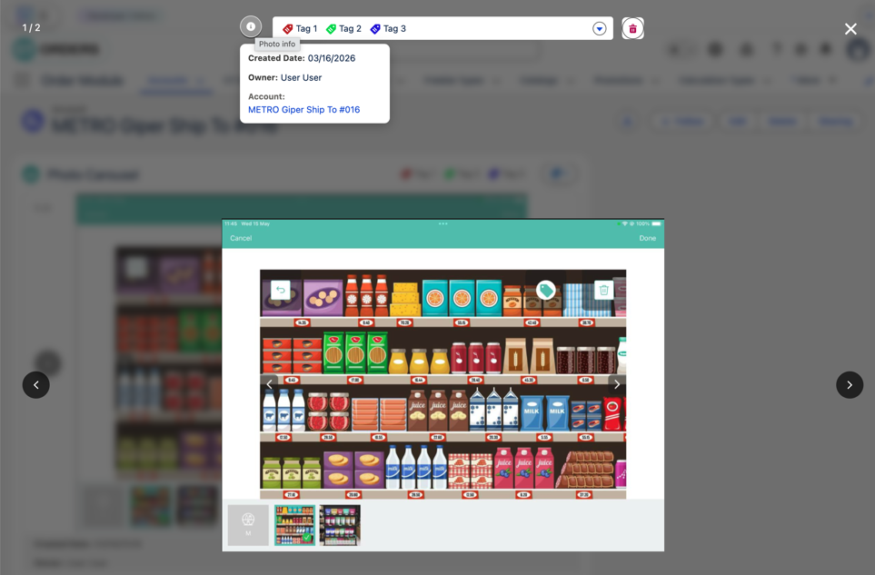 viewing photo on carousel